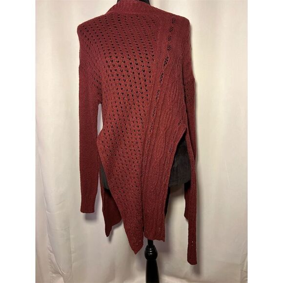 Free People Sweaters - Free People Harper Knit Cardigan Sweater XS Maroon Long Sleeve Casual